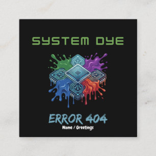 Carte De Visite Carré Erreur 404 de teinture du système Graphique de mic