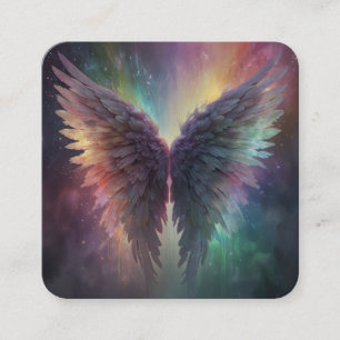 Carte De Visite Carré *~* Esoteric Mystical Rainbow Angel Wings AP78 QR