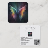 Carte De Visite Carré *~* Esoteric Mystical Rainbow Angel Wings AP78 QR (Devant / Derrière)