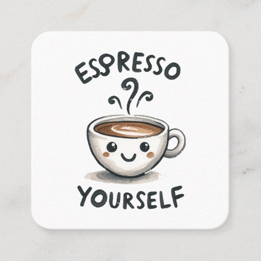 Carte De Visite Carré Espresso Yself café (Devant)