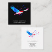 Carte De Visite Carré ** États-Unis Drapeau American Eagle Rouge Blanc B (Devant / Derrière)