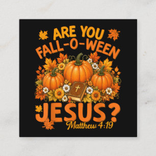 Carte De Visite Carré Êtes-vous Fall-O-Ween Jésus Citrouille Chrétien