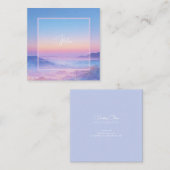 Carte De Visite Carré Ethereal Sunset Mountain Neon Frame (Devant / Derrière)
