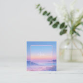 Carte De Visite Carré Ethereal Sunset Mountain Neon Frame (Debout devant)