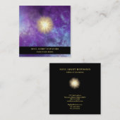 Carte De Visite Carré Étoiles cosmiques d'énergie de *~* de Sun (Devant / Derrière)