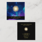Carte De Visite Carré Étoiles curatives de galaxie d'univers d'éclat de (Devant / Derrière)