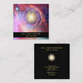 Carte De Visite Carré Étoiles curatives de nébuleuse d'univers d'éclat (Devant / Derrière)