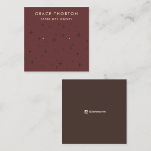 Carte De Visite Carré Étoiles d'astrologie en terre cuite Écran d'oreill