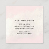 Carte De Visite Carré Étoiles de feuille FAUX sur aquarelle rose (Dos)