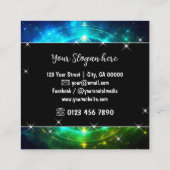 Carte De Visite Carré Étoiles de Parties scintillant de nébuleuse mystiq (Dos)