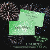 Carte De Visite Carré Étoiles de Parties scintillant vert émeraude et mo