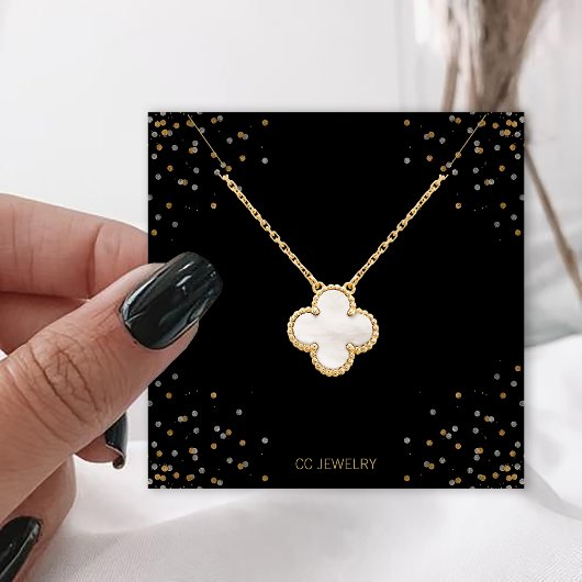 Carte De Visite Carré Etoiles noires Collier joaillier