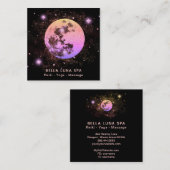 Carte De Visite Carré *~* Étoiles Ombre Peach Moon Pink (Devant / Derrière)