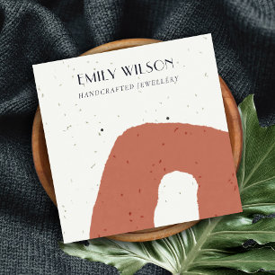 CARTE DE VISITE CARRÉ ÉTUDE DE TERRACOTTA DE CÉRAMIQUE ABSTRAITE