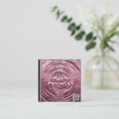 Carte De Visite Carré Étui de CD de musique rose Code QR Rétro (Debout devant)