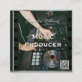Carte De Visite Carré Étui de CD musical avec code QR rétro (Devant)