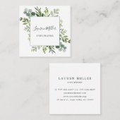 Carte De Visite Carré Eucalyptus Green Folio (Devant / Derrière)