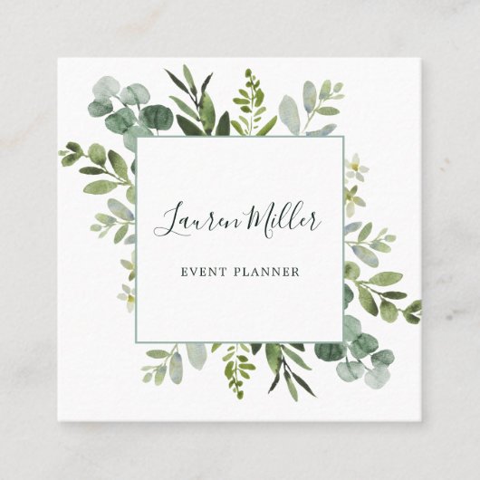 Carte De Visite Carré Eucalyptus Green Folio (Devant)