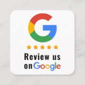 Carte De Visite Carré Évaluer Google Avis QR Code Évaluations Google (Devant)