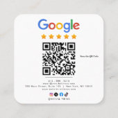 Carte De Visite Carré Évaluer Google Avis QR Code Évaluations Google (Dos)