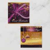 Carte De Visite Carré Événement Bartender Champagne Pop Réveillon du Nou (Devant / Derrière)