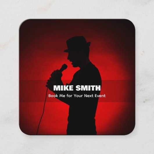 Carte De Visite Carré Événement du chanteur (Devant)