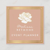 Carte De Visite Carré Événements Floral Dusty Rose (Devant)