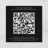 Carte De Visite Carré EVERLY Art Deco Black QR Code Leave A Review (Dos)