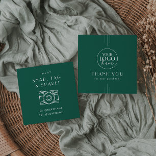 Carte De Visite Carré EVERLY Logo Émeraude Partage sur les Réseaux Socia