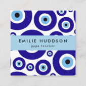 Carte De Visite Carré Evil Eye Pattern, Greek Eye, Nazar, Yoga Teacher (Devant)