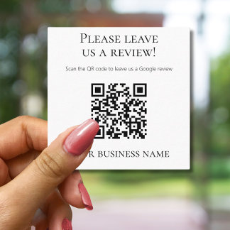 Carte De Visite Carré Examen Google du code QR professionnel