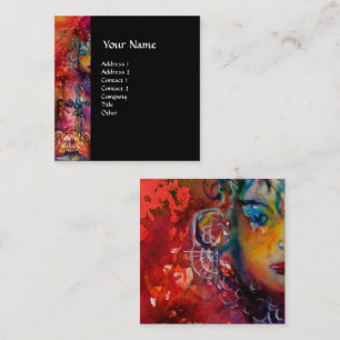 Carte De Visite Carré EXCALIBUR /MAGIC SWORD Violet rouge Imaginaire noi