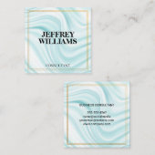 Carte De Visite Carré exécutif | Bordure double or | Draperie soie (Devant / Derrière)