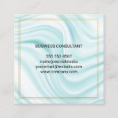 Carte De Visite Carré exécutif | Bordure double or | Draperie soie (Dos)