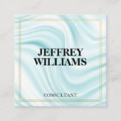 Carte De Visite Carré exécutif | Bordure double or | Draperie soie (Devant)