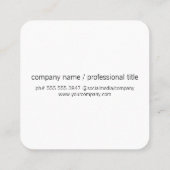 Carte De Visite Carré exécutif | Série de signatures (noir) (Dos)