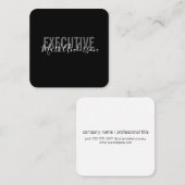 Carte De Visite Carré exécutif | Série de signatures (noir) (Devant / Derrière)