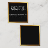Carte De Visite Carré exécutif | Série Signature | Bordure or (Devant / Derrière)