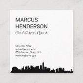 Carte De Visite Carré Expressif Brossé & Cityscape (Dos)