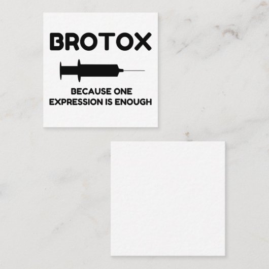Carte De Visite Carré Expression Botox (Devant / Derrière)
