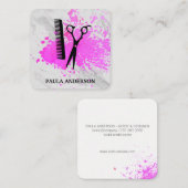 Carte De Visite Carré Expressive Peinture Marbre Texture Salon Shears (Devant / Derrière)