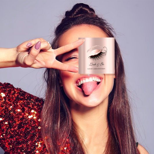 Carte De Visite Carré Extension Microblad rose Maquillage rose