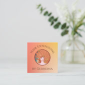 Carte De Visite Carré Extensions de cheveux Orange Ombre Gradient Thème (Debout devant)