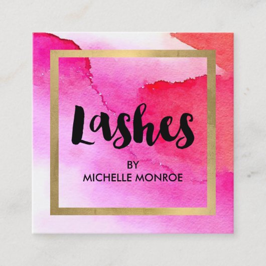 Carte De Visite Carré Extensions de la barre d'éclat en gras rose (Devant)