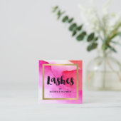 Carte De Visite Carré Extensions de la barre d'éclat en gras rose (Debout devant)