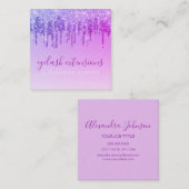 Carte De Visite Carré Extensions Eyelash Parties scintillant violet (Devant / Derrière)
