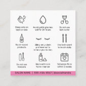 Carte De Visite Carré Extensions Eyelash rose moderne Lash Lift (Dos)