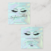 Carte De Visite Carré Extensions holographiques modernes et élégantes (Devant / Derrière)