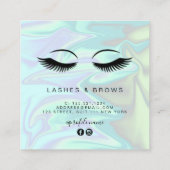 Carte De Visite Carré Extensions holographiques modernes et élégantes (Dos)