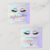 Carte De Visite Carré Extensions holographiques modernes et élégantes (Devant / Derrière)